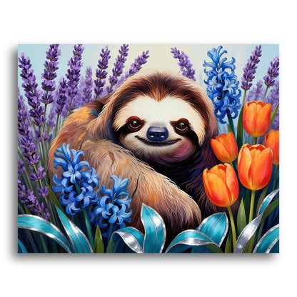 Serene Sloth Garden – Paint by Numbers Kit