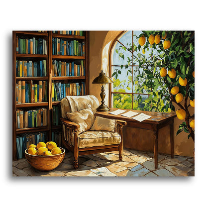 Lemon Tree Reading Nook – Paint by Numbers Kit