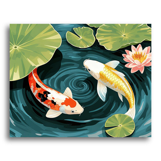 Golden Koi Pond – Paint by Numbers Kit