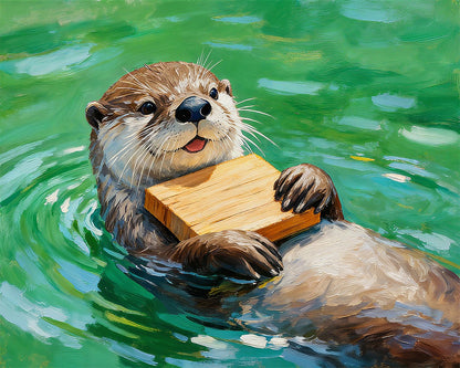 Playful Otter Float – Paint by Numbers Kit