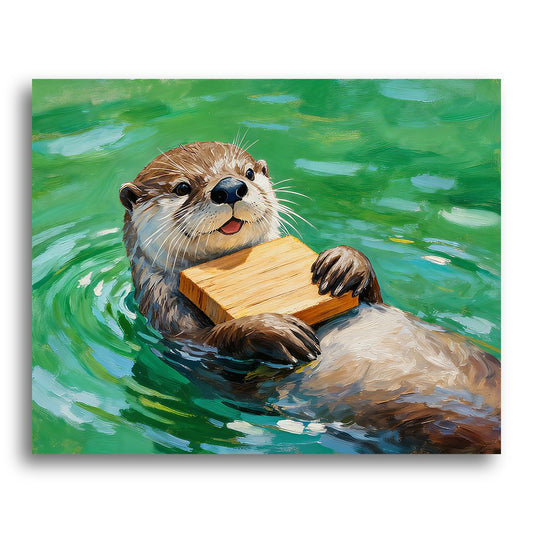 Playful Otter Float – Paint by Numbers Kit