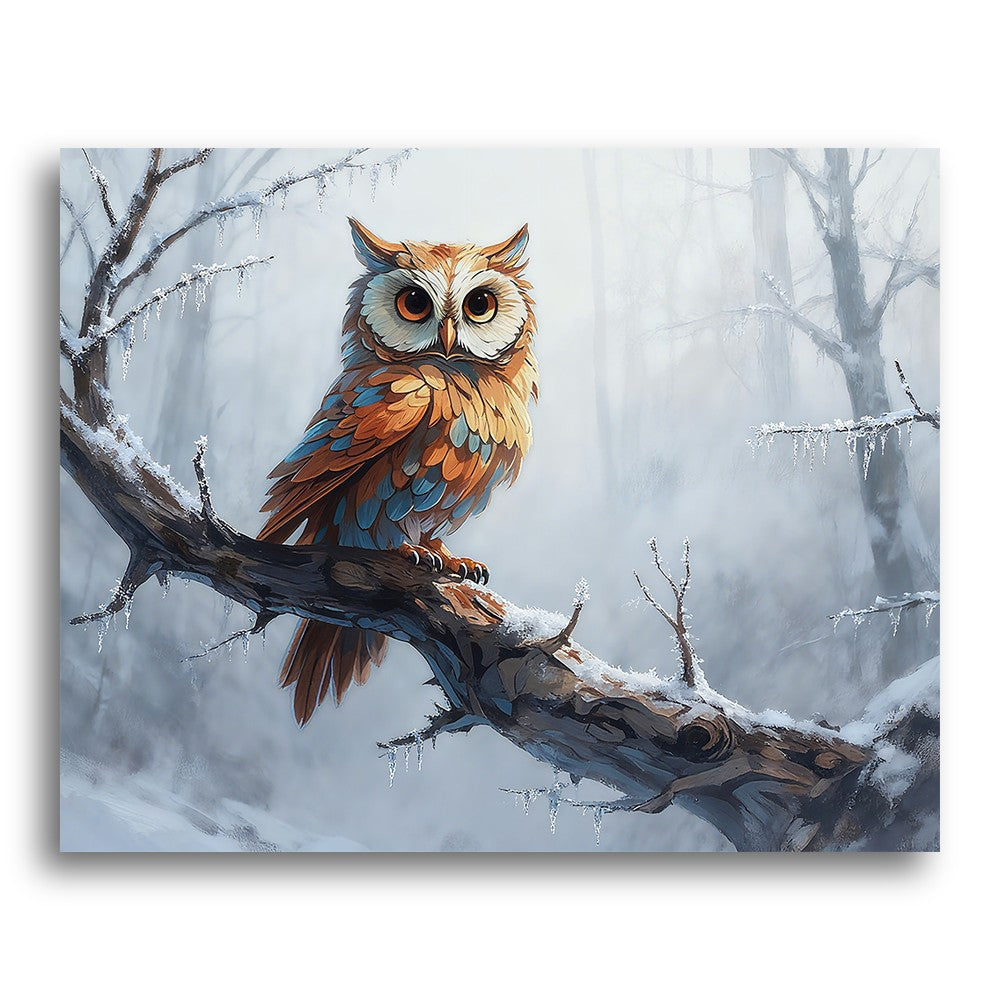 Winter Owl Perch – Paint by Numbers Kit