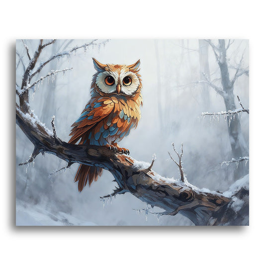 Winter Owl Perch – Paint by Numbers Kit