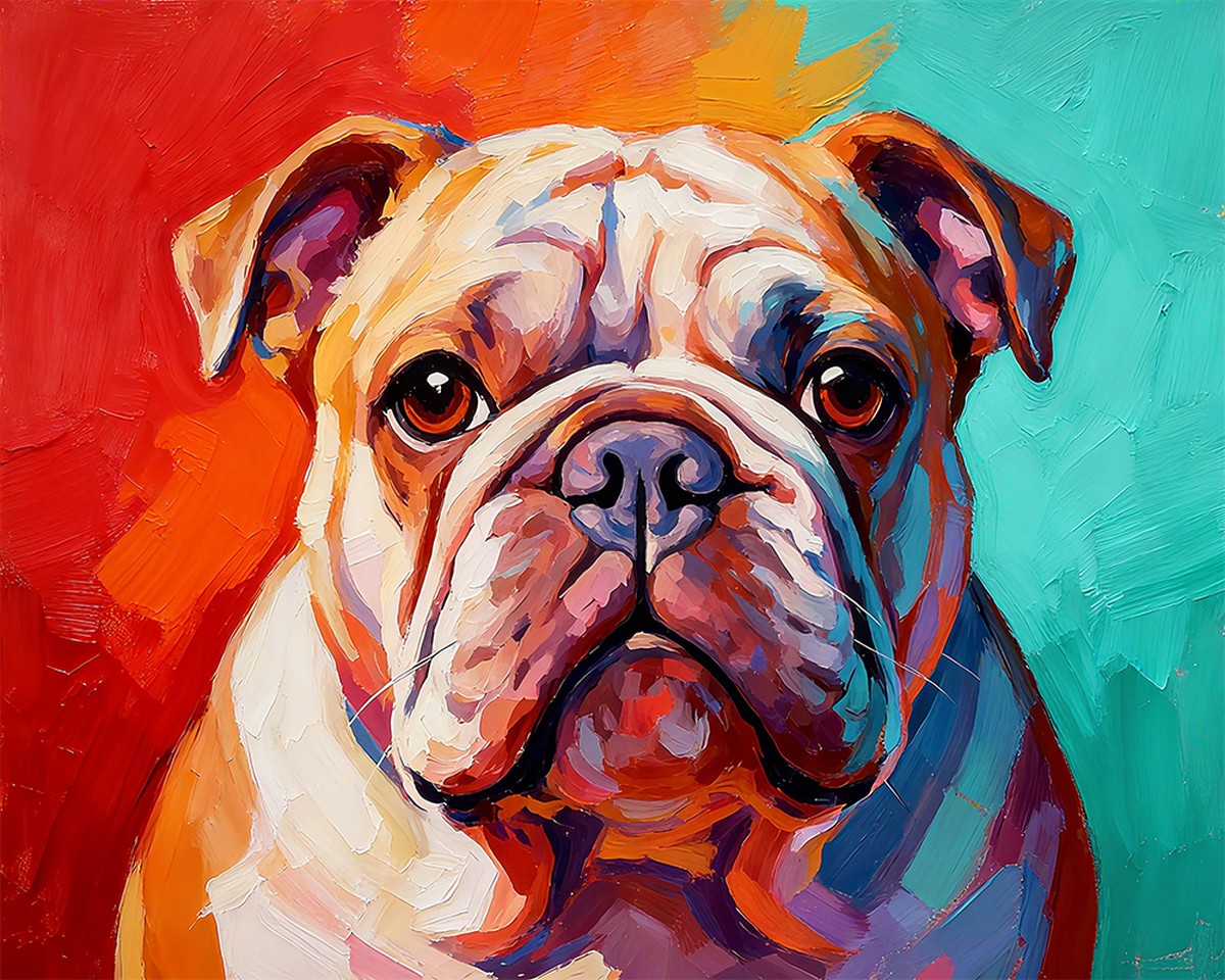 Vibrant Bulldog Portrait – Paint by Numbers Kit
