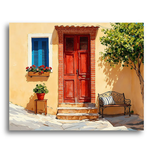 Sunlit Mediterranean Doorway – Paint by Numbers Kit