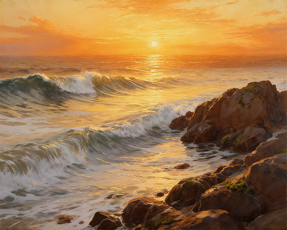 Golden Ocean Sunset – Paint by Numbers Kit