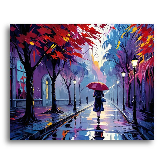 Rainy Evening Stroll – Paint by Numbers Kit