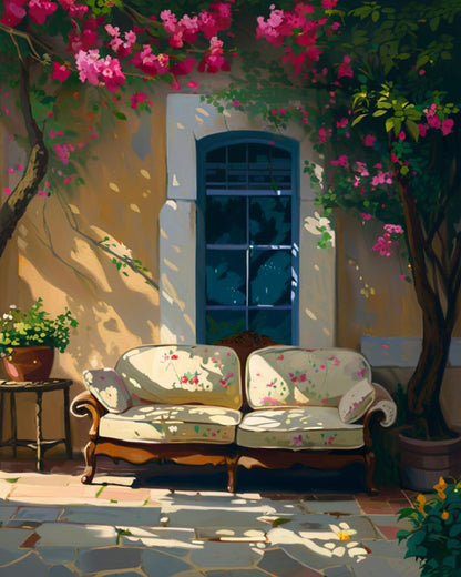 Sunlit Garden Sofa – Paint by Numbers Kit
