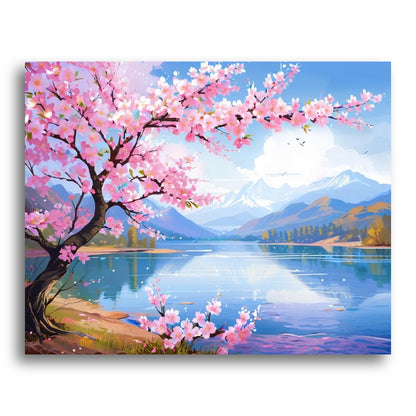 Blossom Lake View – Paint by Numbers Kit