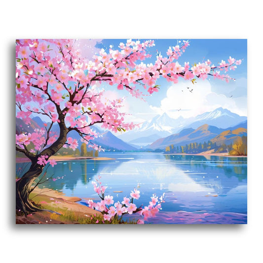 Blossom Lake View – Paint by Numbers Kit