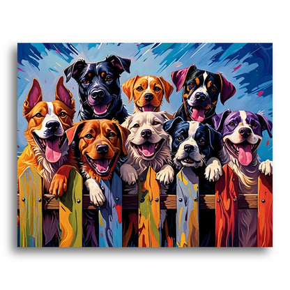 Joyful Dog Gathering – Paint by Numbers Kit