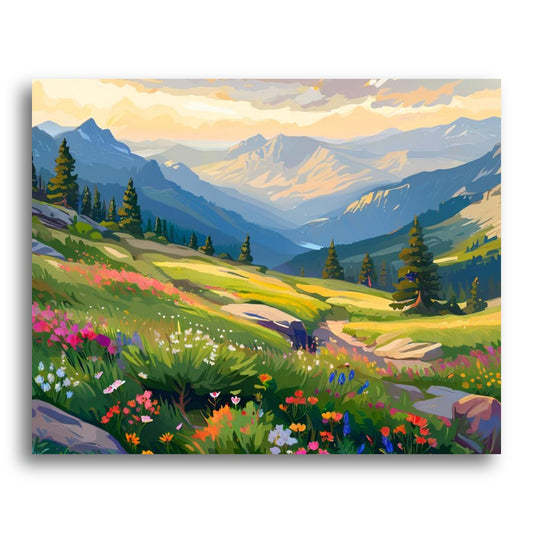 Mountain Wildflower Meadow – Paint by Numbers Kit