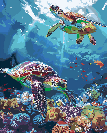 Reef Turtles - Paint by Numbers Kit