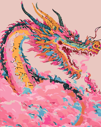 The Pink Dragon - Paint by Numbers Kit