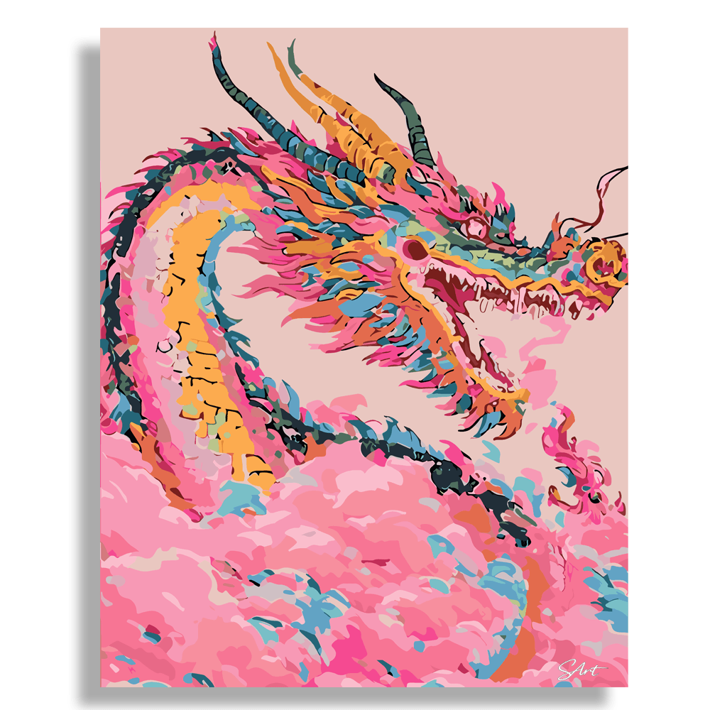 The Pink Dragon - Paint by Numbers Kit