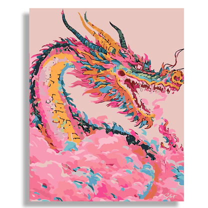 The Pink Dragon - Paint by Numbers Kit