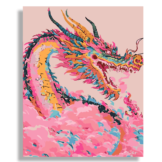 The Pink Dragon - Paint by Numbers Kit
