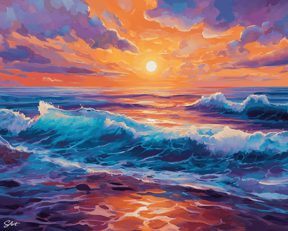 Ocean Sunrise – Paint by Numbers Kit