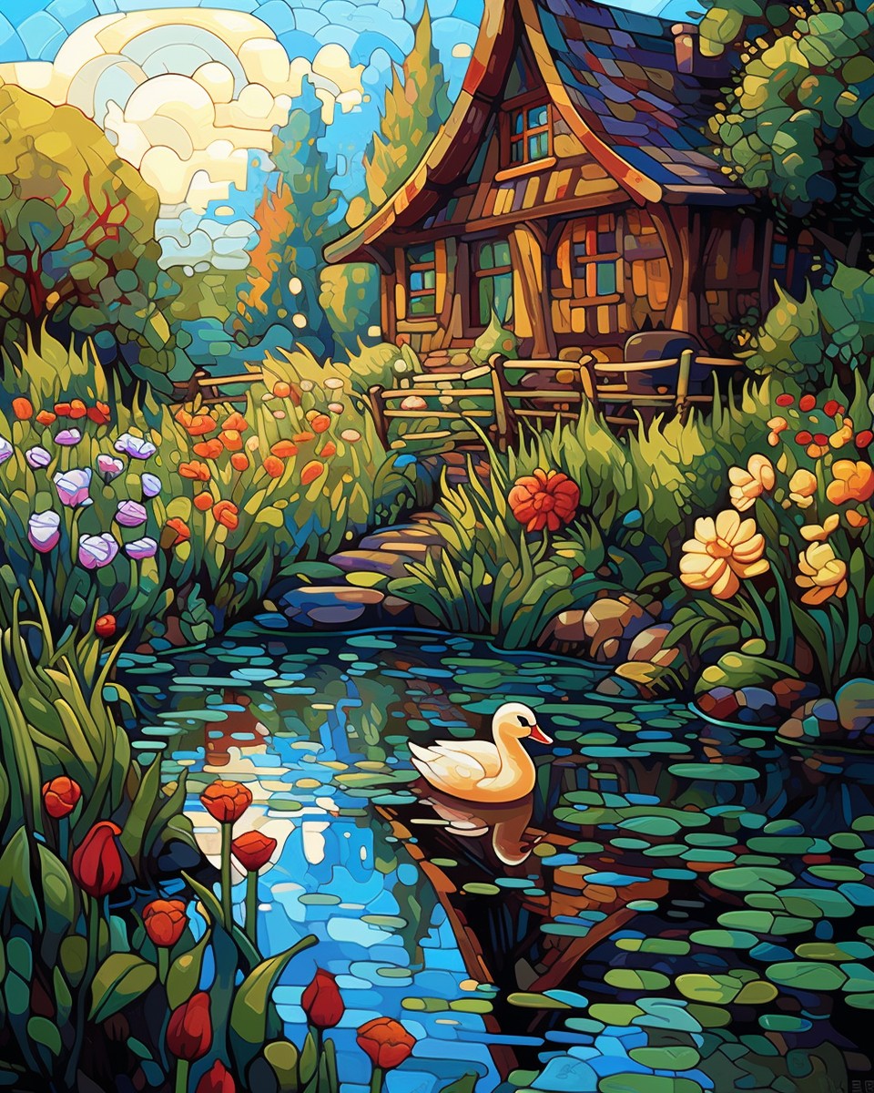 Tranquil Duck Pond – Paint by Numbers Kit