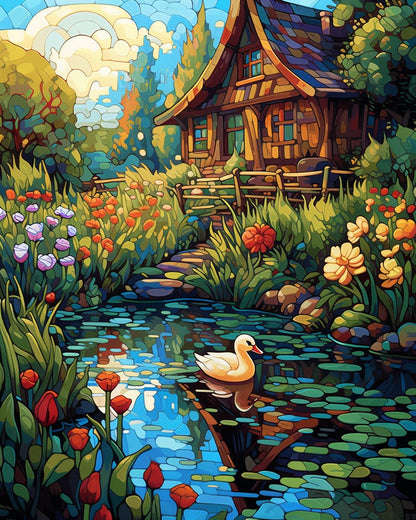 Tranquil Duck Pond – Paint by Numbers Kit