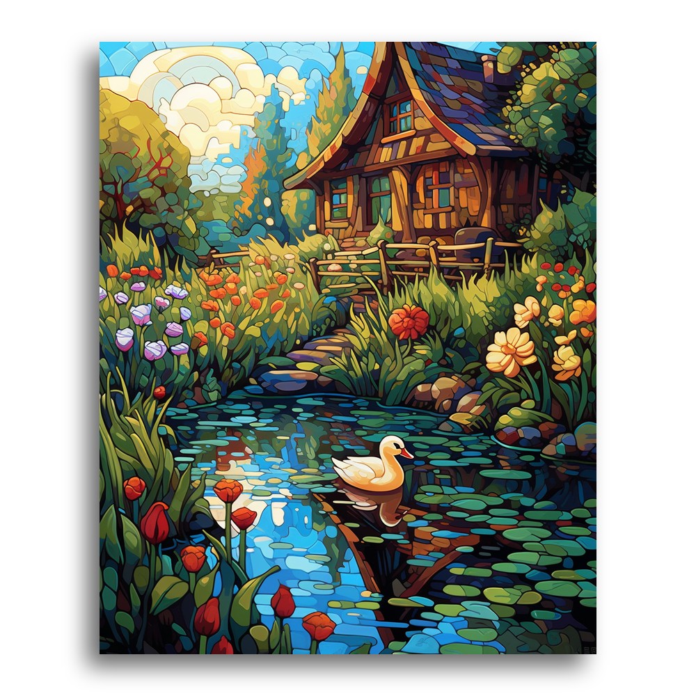 Tranquil Duck Pond – Paint by Numbers Kit