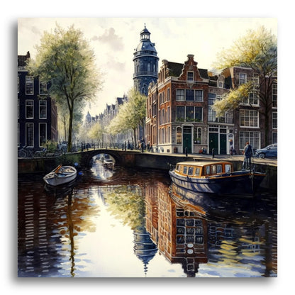 Canal House and Boats – Paint by Numbers Kit