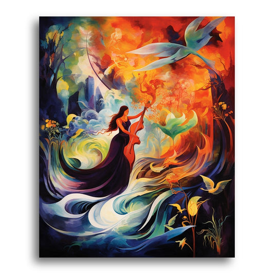Cellist in Fiery Dream – Paint by Numbers Kit