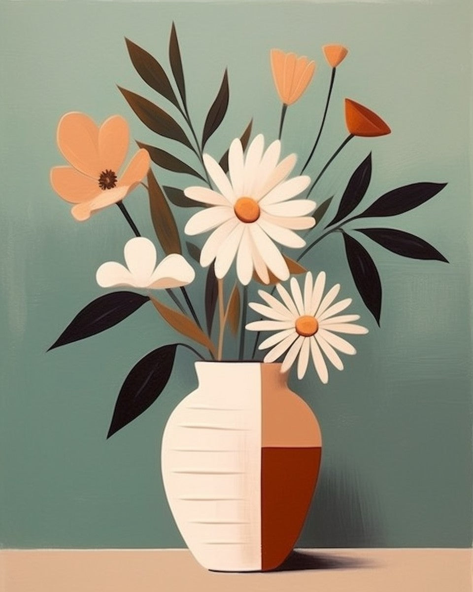 Elegant Daisy Bouquet – Paint by Numbers Kit