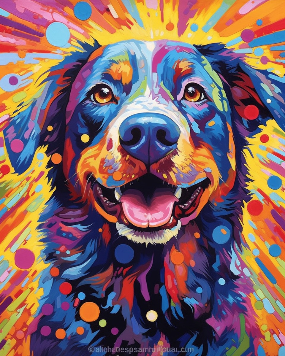 Vibrant Joyful Dog – Paint by Numbers Kit