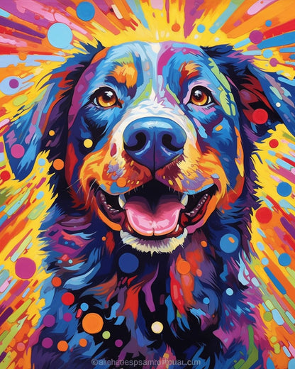 Vibrant Joyful Dog – Paint by Numbers Kit