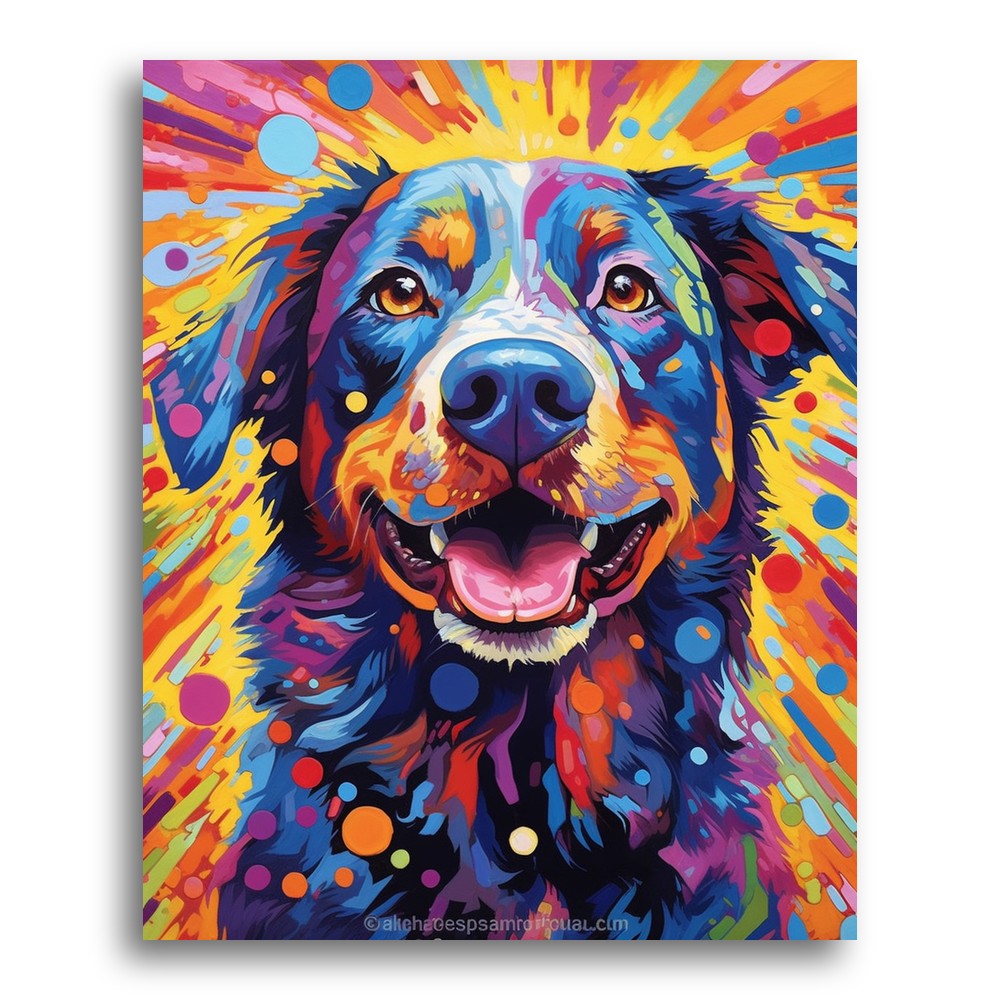 Vibrant Joyful Dog – Paint by Numbers Kit