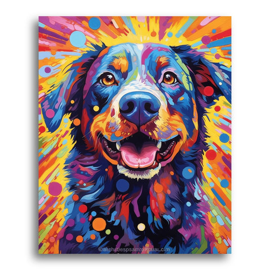 Vibrant Joyful Dog – Paint by Numbers Kit