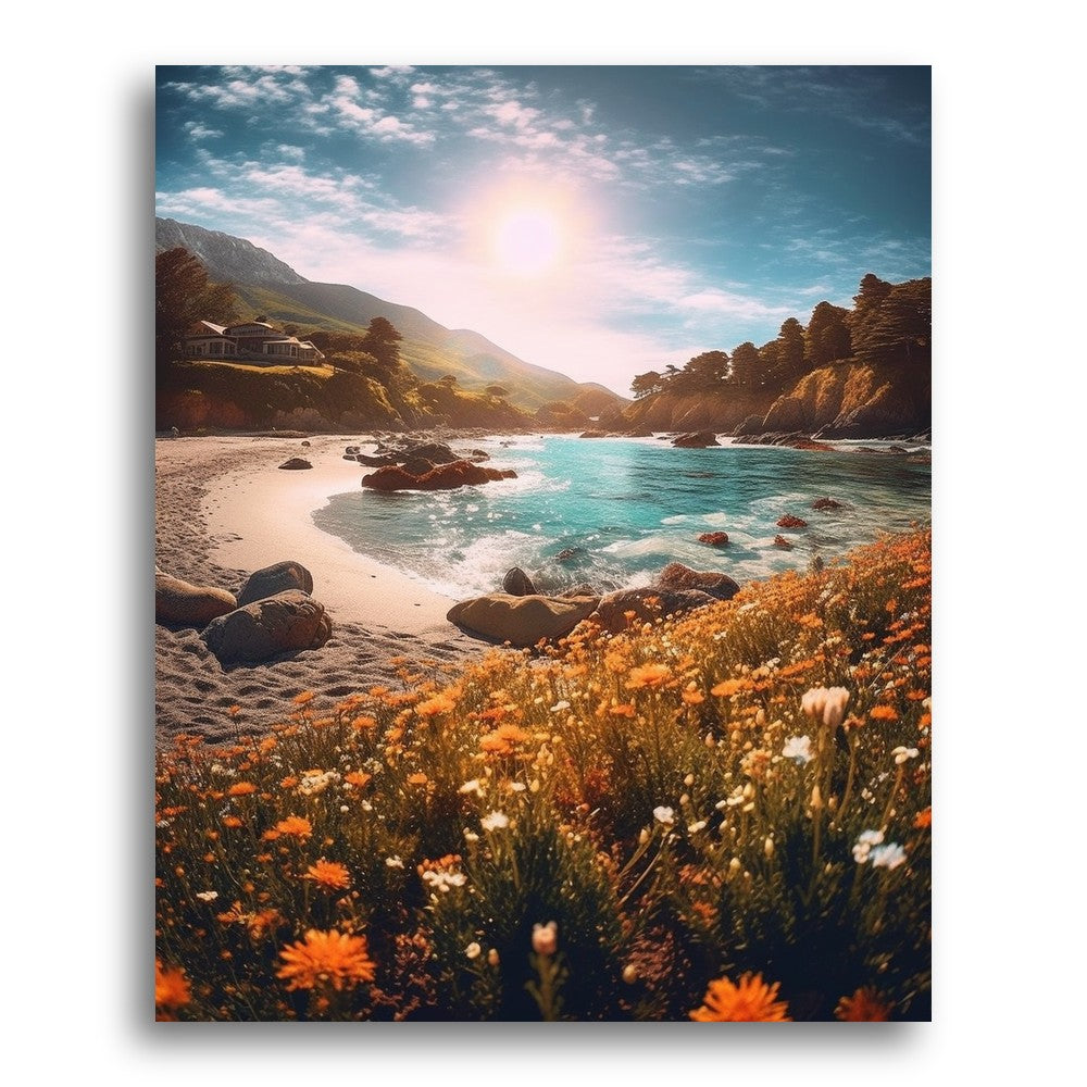 Sunlit Coastal Wildflowers – Paint by Numbers Kit