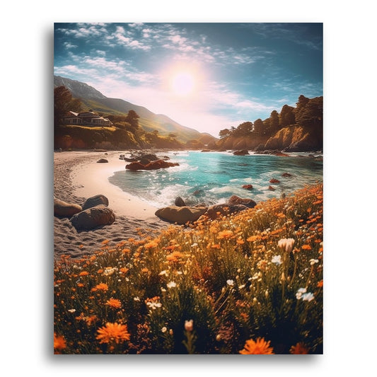 Sunlit Coastal Wildflowers – Paint by Numbers Kit