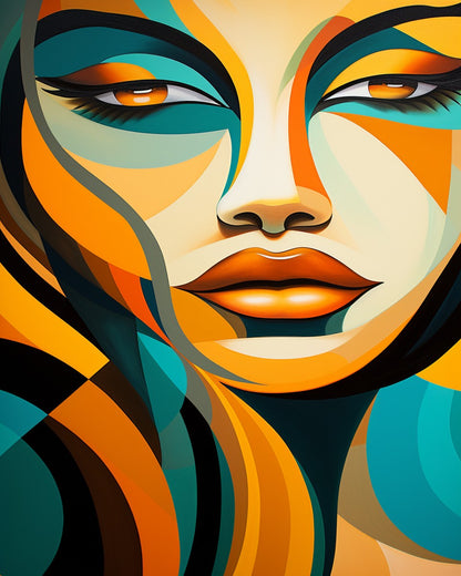 Abstract Woman's Face – Paint by Numbers Kit