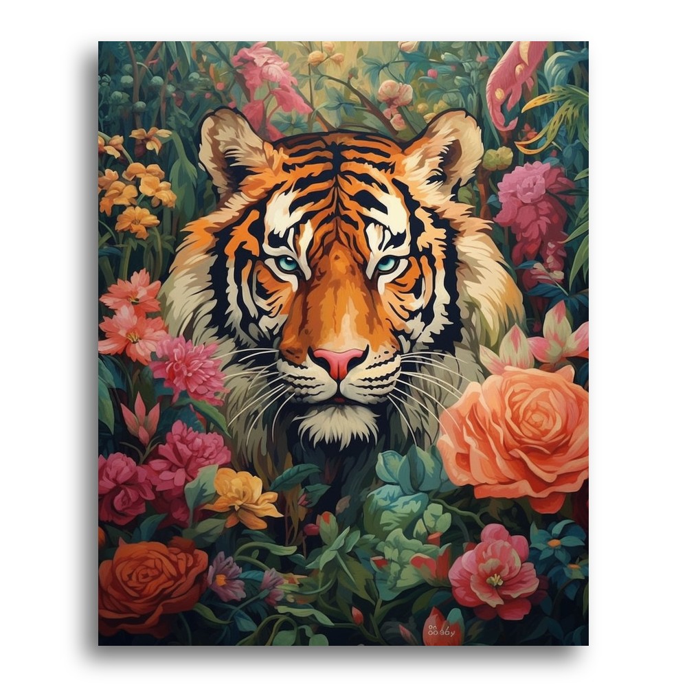 Regal Tiger Bloom – Paint by Numbers Kit