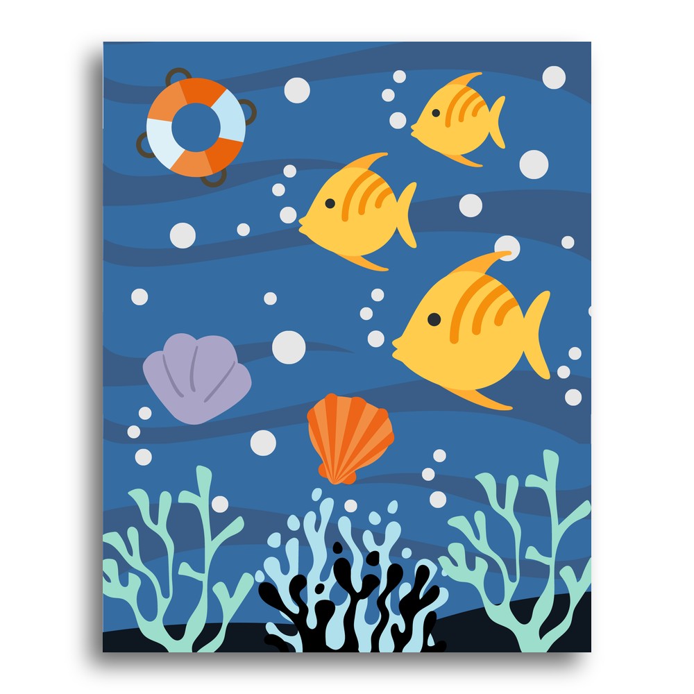 Golden Tropical Fish – Paint by Numbers Kit