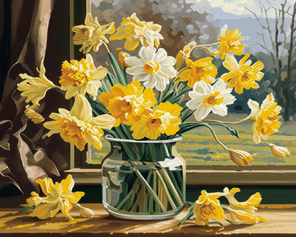 Sunlit Daffodil Bouquet – Paint by Numbers Kit