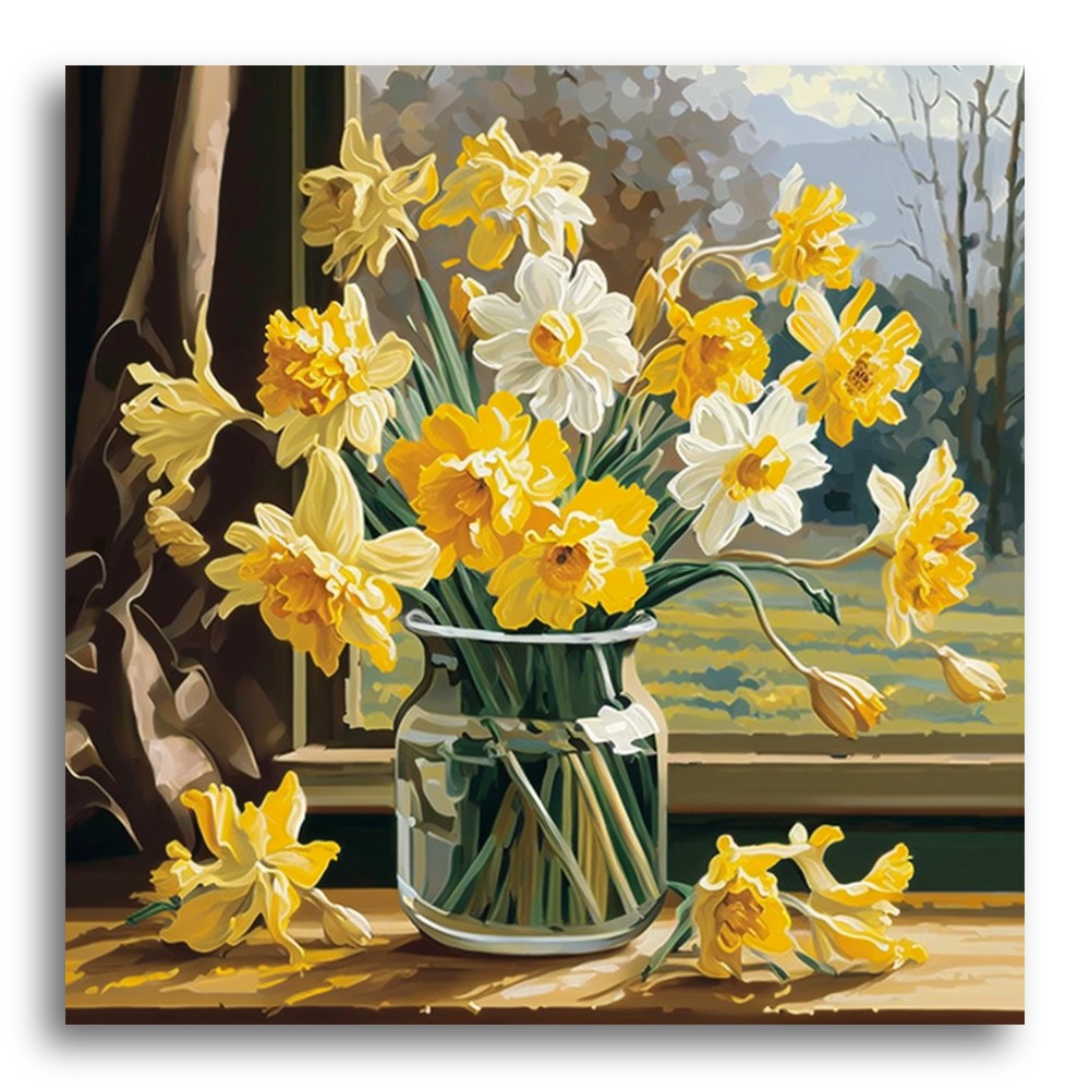 Sunlit Daffodil Bouquet – Paint by Numbers Kit