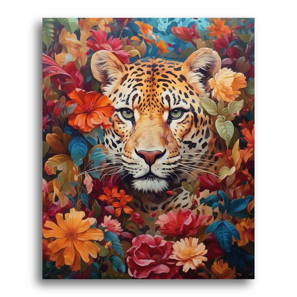 Floral Jaguar Majesty – Paint by Numbers Kit