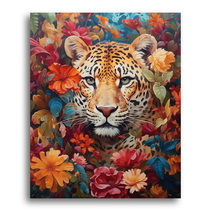 Floral Jaguar Majesty – Paint by Numbers Kit
