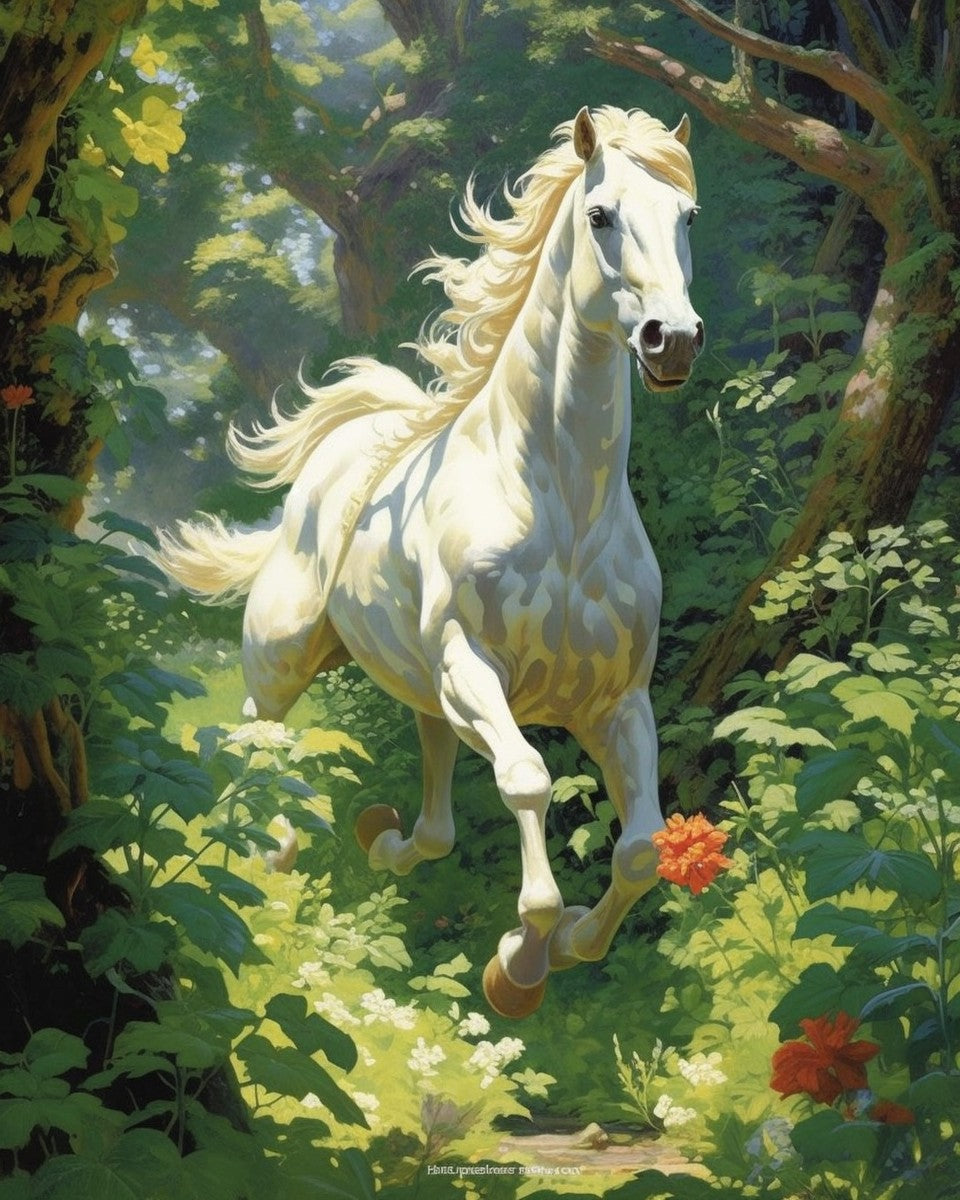 Radiant White Horse – Paint by Numbers Kit