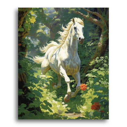 Radiant White Horse – Paint by Numbers Kit