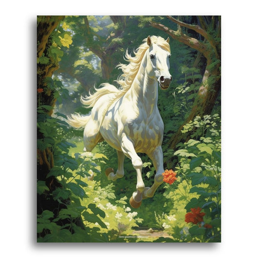 Radiant White Horse – Paint by Numbers Kit