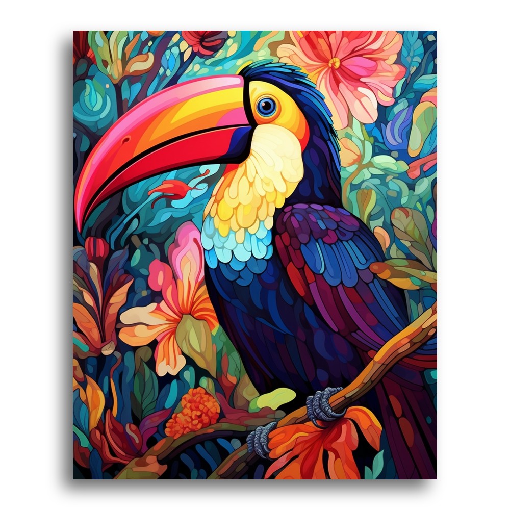 Vibrant Toucan Bloom – Paint by Numbers Kit