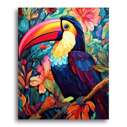 Vibrant Toucan Bloom – Paint by Numbers Kit