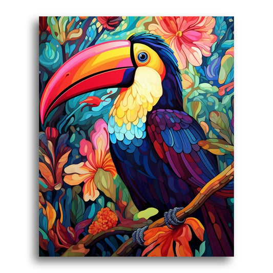 Vibrant Toucan Bloom – Paint by Numbers Kit