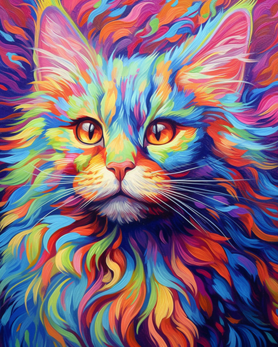 Feline Colour Pulse – Paint by Numbers Kit