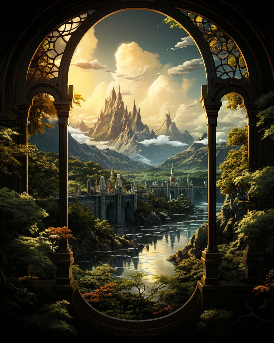 Majestic Mountain Fortress – Paint by Numbers Kit