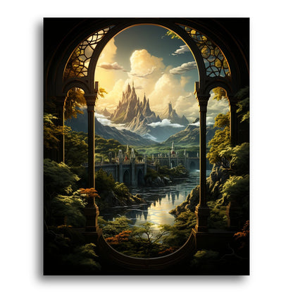 Majestic Mountain Fortress – Paint by Numbers Kit